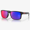 0OO9102-36 Oakley Holbrook Sunglasses Matte Black Frame with + Red Iridium Lens